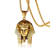 Egyptian Pharaoh Pendant Necklace Vintage Stainless Steel Long Chain Punk Jewelr