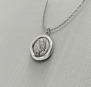 Egyptian Nefertiti Wax Seal Pendant Necklace