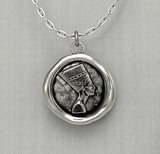 Egyptian Nefertiti Wax Seal Pendant Necklace