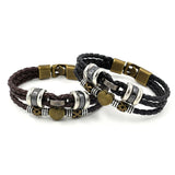 Adjustable Leather Bracelet Men Love Heart Charm Bangle