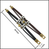 Adjustable Leather Bracelet Men Love Heart Charm Bangle