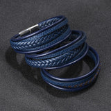 Multilayer Weave Leather Bracelet Vintage Bangles Men Jewelry