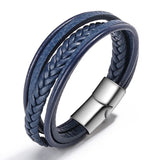 Multilayer Weave Leather Bracelet Vintage Bangles Men Jewelry