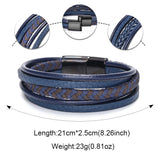 Multilayer Weave Leather Bracelet Vintage Bangles Men Jewelry
