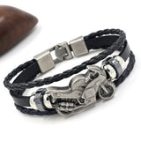 Vintage Leather Bracelet Men Motorcycle Multilayer Punk Jewelry