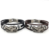 Vintage Leather Bracelet Men Motorcycle Multilayer Punk Jewelry