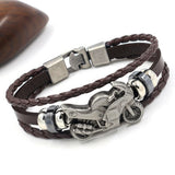 Vintage Leather Bracelet Men Motorcycle Multilayer Punk Jewelry