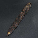 Eif Dock Vintage Leather Bracelet Brown Leaf Charm Men Women Gift