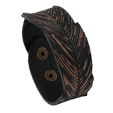 Eif Dock Vintage Leather Bracelet Brown Leaf Charm Men Women Gift