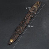 Eif Dock Vintage Leather Bracelet Brown Leaf Charm Men Women Gift