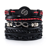 Vintage Multi-layer Red Leather Bracelet Gothic Punk