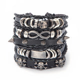 Vintage Multi-layer Red Leather Bracelet Gothic Punk