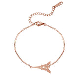 Eiffel Tower Charm Bracelet - Paris Themed Jewelry - Custom Birthstone & Initial