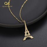 Personalized Eiffel Tower Initial Necklace - Silver Paris Jewelry