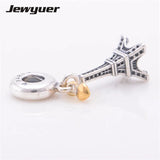 925 Sterling Silver Eiffel Tower Charm for Bracelets Necklaces DIY