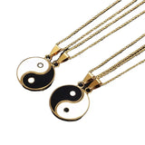 Taoism Taiji Enamel Necklace Pendant Lucky Charm Lover's Jewelry