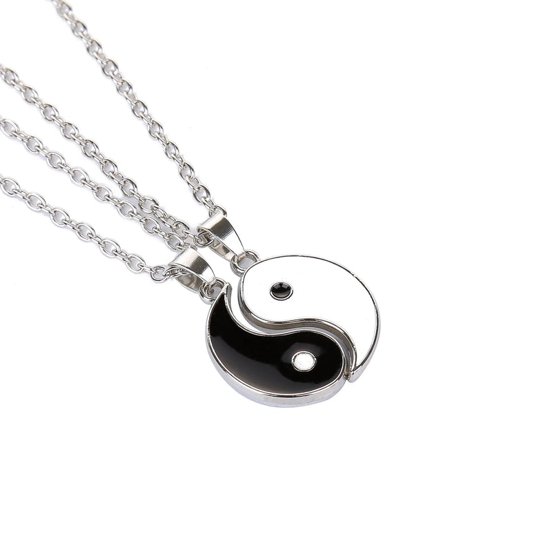 Taoism Taiji Enamel Necklace Pendant Lucky Charm Lover's Jewelry