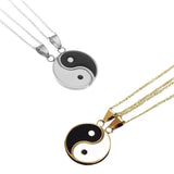 Taoism Taiji Enamel Necklace Pendant Lucky Charm Lover's Jewelry