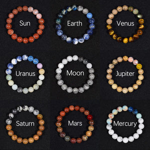 Solar System Bracelet Natural Stone Universe Planets Bead Bracelet