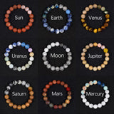 Solar System Bracelet Natural Stone Universe Planets Bead Bracelet