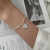 925 Sterling Silver Eight-Pointed Star Bead Bracelet For Women