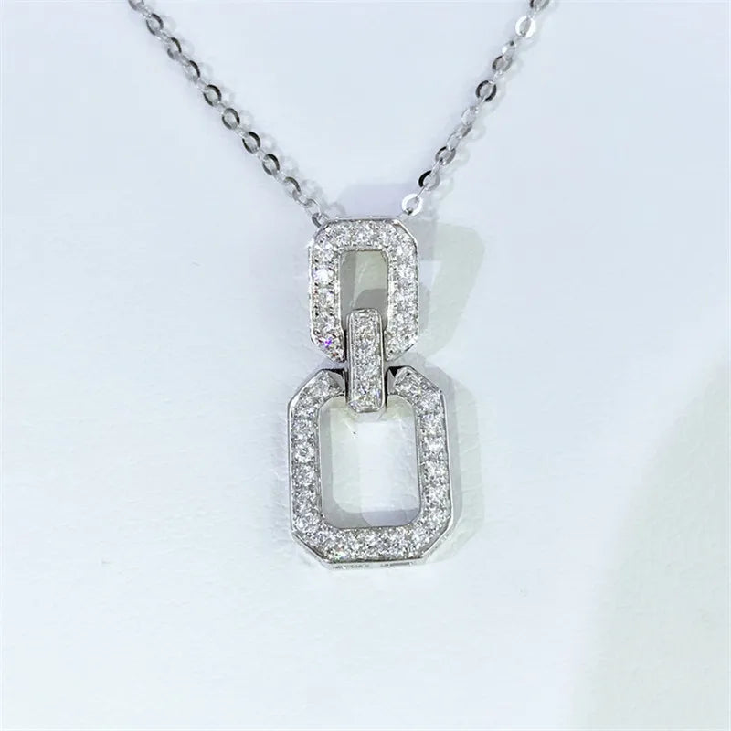 Lab Diamond cz Pendant Sterling Silver choker Wedding Necklace
