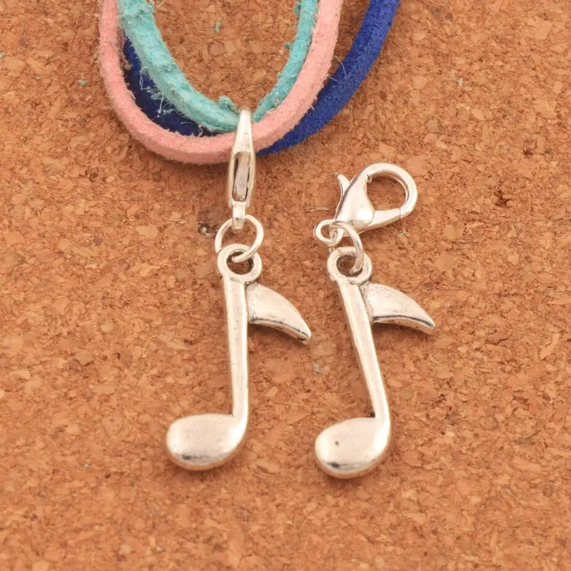 Music Note Lobster Claw Charm Beads 12Pcs