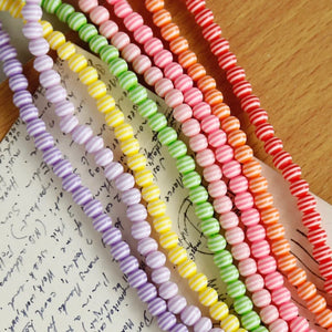 Striped Resin Beads Earrings DIY Jewelry Accessories