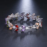 Zircon Leaf Shape CZ Bracelet Bangles Wedding Jewelry