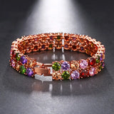 Zircon Wide Bracelet Cubic Zirconia Wedding Jewelry