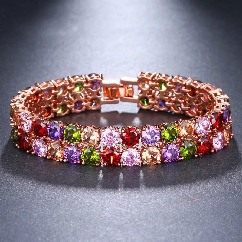 Zircon Wide Bracelet Cubic Zirconia Wedding Jewelry