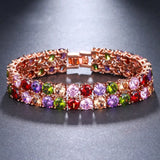 Zircon Wide Bracelet Cubic Zirconia Wedding Jewelry