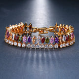 Zircon Bracelet Bangle Wide Wrap CZ Chain Wedding Jewelry