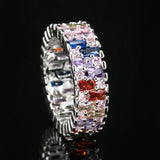 Colorful Zircon Promise Ring Bridal Engagement Jewelry