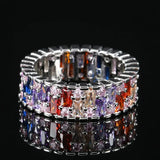 Colorful Zircon Promise Ring Bridal Engagement Jewelry