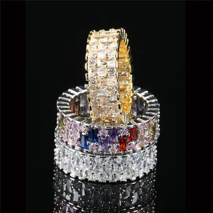 Colorful Zircon Promise Ring Bridal Engagement Jewelry