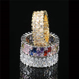 Colorful Zircon Promise Ring Bridal Engagement Jewelry