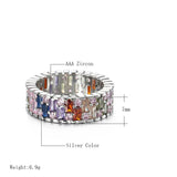 Colorful Zircon Promise Ring Bridal Engagement Jewelry