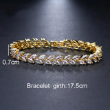 Charm Leaf Bracelet Women Cubic Zirconia Bracelets Female Wedding Jewelry