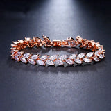 Charm Leaf Bracelet Women Cubic Zirconia Bracelets Female Wedding Jewelry