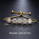 Zircon Bracelet For Women Classic Chain Adjustable Bridal Wedding Jewelry