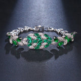 Micro Pave Zircon Bracelet for Women Red Cubic Zirconia Wedding Jewelry