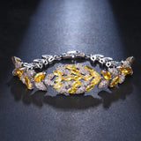 Micro Pave Zircon Bracelet for Women Red Cubic Zirconia Wedding Jewelry