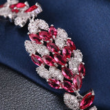 Micro Pave Zircon Bracelet for Women Red Cubic Zirconia Wedding Jewelry