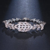 Micro Pave Zircon Bracelet for Women Red Cubic Zirconia Wedding Jewelry