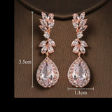Bling Crystal Bridal Drop Earrings Wedding Jewelry
