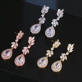 Bling Crystal Bridal Drop Earrings Wedding Jewelry