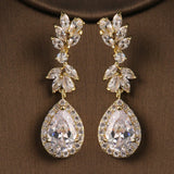 Bling Crystal Bridal Drop Earrings Wedding Jewelry