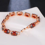 Red Zircon Bracelet Bangle Classic CZ Bridal Jewelry