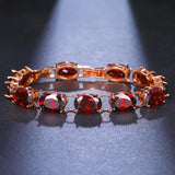 Red Zircon Bracelet Bangle Classic CZ Bridal Jewelry